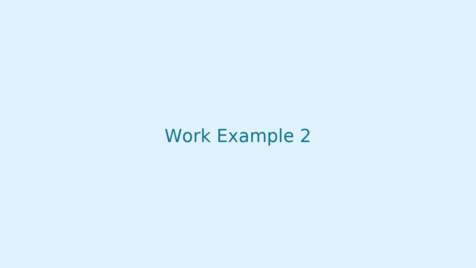 Work example 2